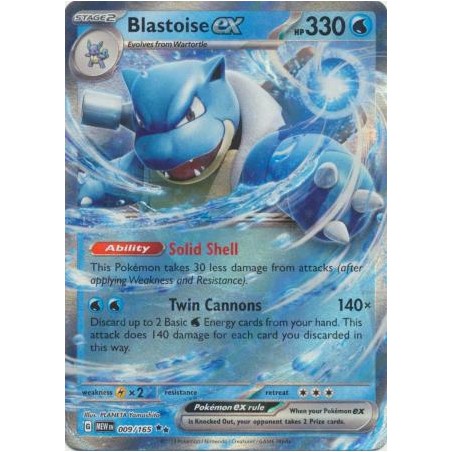 Scarlet & Violet 151 - Blastoise ex - 009/165