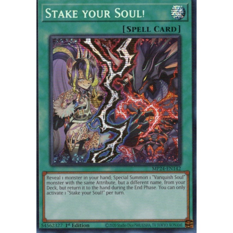 Carta Yu-Gi-Oh! Stake Your Soul! – MP24-EN142 – Prismatic Secret Raro – 1° Edizione – Da 25th Anniversary Tin